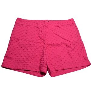The Limited Women Size 14 Hot Pink Eyelet Cotton Tailored Shorts